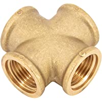 1&quot- Pieza cruzada de latón 4x rosca hembra- pieza de conexión- accesorio de derivación- accesorio de latón- HHHH- FFFF
